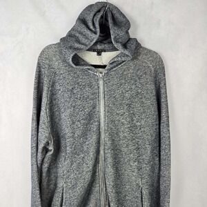 Theory Men's‎ Gray Heathered Zip Up Hoodie Sweatshirt Size XXL Soft Comfort